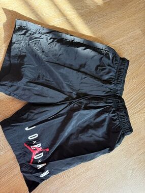 Jordan Black Athletic Shorts with Red Jumpman Detail